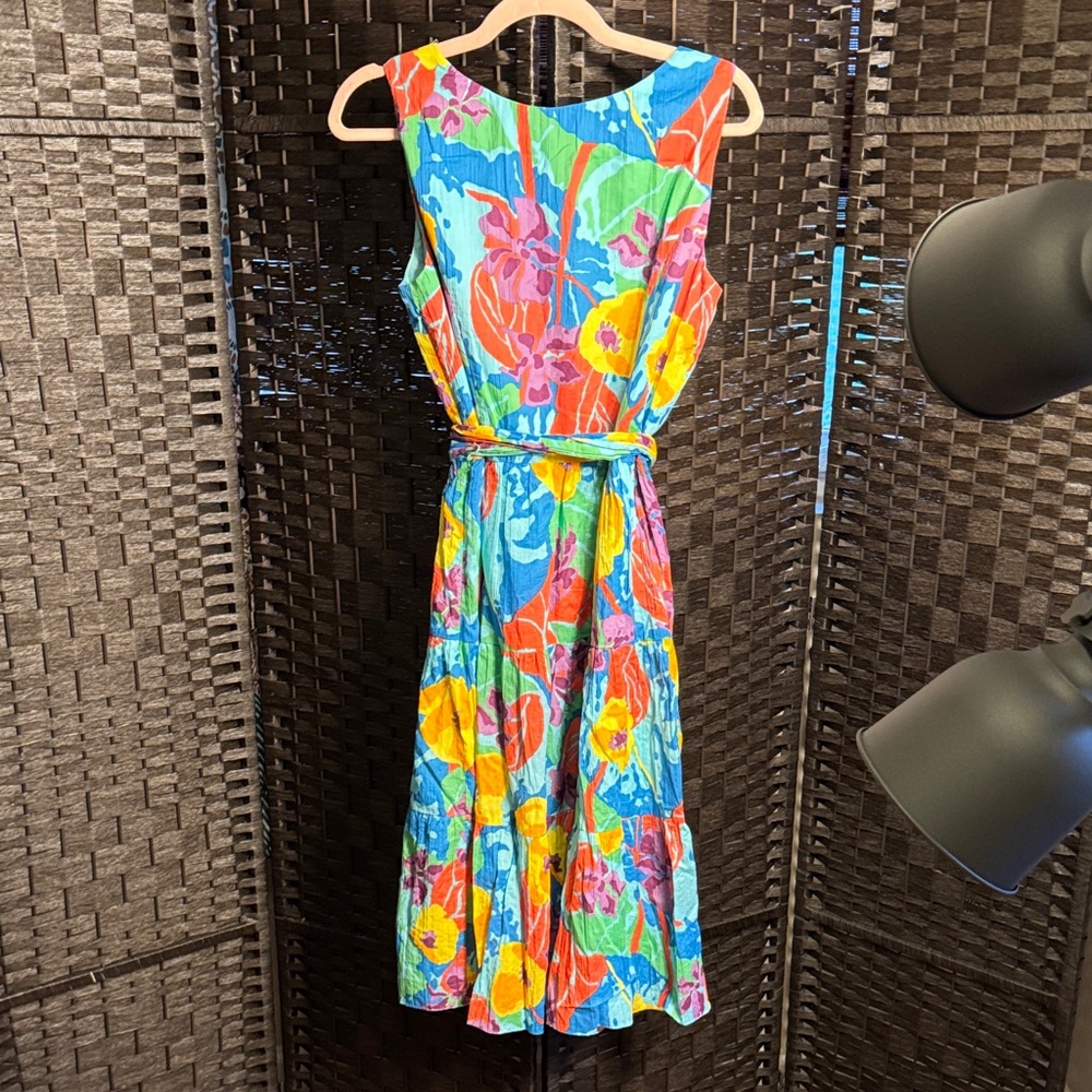 Coldwater Creek Bright Floral Sleeveless Midi Dress - Multicolor Size 10 - Picture 3 of 9